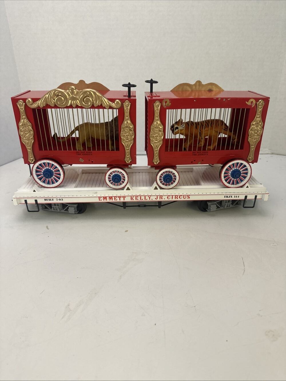 Bachmann 98371 Emmett Kelly Jr All Star Circus LION TIGER Cage Wagon Flatcar NEW